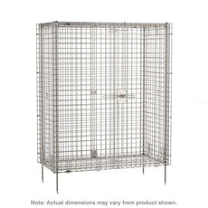 Metro SEC35S Super Erecta Stationary Security Shelving Unit, Stainless Steel, 21.5" x 50.5" x 66.8125"