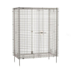 Metro SEC55S Super Erecta Stationary Security Shelving Unit, Stainless Steel, 27.25" x 50.5" x 66.8125"