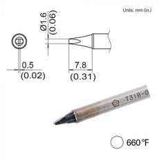 T31B-03D16 Chisel Tip, 660°F / 350°C - T31B-03D16