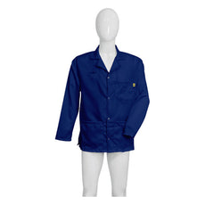 Tecstat L1 99% Poly, 1% Carbon Fiber NAVY Blue ESD Smock, Waist Length, Lapel Collar, Snaps in Front & Cuffs, 3XLG - ESM-M417