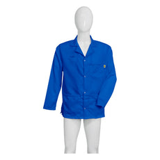 Tecstat L1 99% Poly, 1% Carbon Fiber Royal Blue ESD Smock, Waist Length, Lapel Collar, Snaps in Front & Cuffs, 7XLG - ESM-A41B
