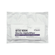 TexWipe Sterile AlphaWipe 4" x 4" polyester wipers, 2500 wipers/Cs - STX1004