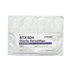 TexWipe Sterile VersaWipe 4" x 4" nonwoven, cellulose/polyester-blend wipers, 2500 wipers/Cs - STX624