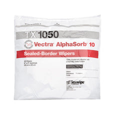 TexWipe Vectra AlphaSorb 10 9" x 9" two-ply, double-knit polyester, sealed-border, 1000 wipers/Cs - TX1050
