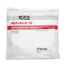 TexWipe AlphaSorb 10 12" x 12" two-ply, double-knit polyester, sealed-border, 600 wipers/Cs - TX1052