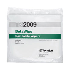 TexWipe BetaWipe 9" x 9" polypropylene/cellulose composite wipers, 1000 wipers/Cs - TX2009
