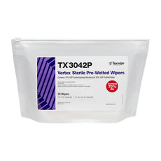TexWipe Sterile VERTEX Prewet Wiper - IPA 12" x 12" Sealed edge, 125 wipers/Cs - TX3042P