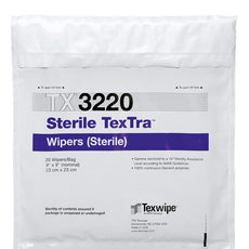 TexWipe Sterile TexTra 12" x 12" single-ply polyester, 500 wipers/Cs - TX3220