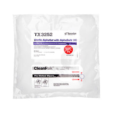 TexWipe Sterile AlphaSat w/AlphaSorb HC 12" x 12" pre-wetted with 70% IPA, 125 wipers/Cs - TX3252