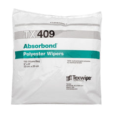 TexWipe Absorbond?9" x 9" hydro entangled polyester wipers, 3000 wipers/Cs - TX409