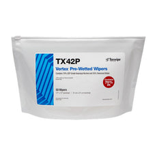 TexWipe VERTEX High Sorption Prewet Wiper 12" x 12" 70% IPA, 200 wipers/Cs - TX42P