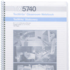TexWipe Cleanroom Spiral Notebook, TexWrite 22, 8? x 11" 22 lb. white paper stock, college ruled, 10 notebooks/Cs - TX5740