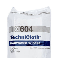 TexWipe TechniCloth 4" x 4" nonwoven, cellulose/polyester-blend wipers, 12000 wipers/Cs - TX604