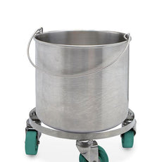 TexWipe BetaMop Stainless Steel Seamless Bucket 8 gallons With Casters attached, 1 bucket/Cs - TX7065
