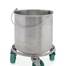 TexWipe BetaMop Stainless Steel Seamless Bucket 10 gallons With Casters attached, 1 bucket/Cs - TX7066