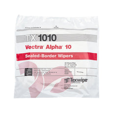 Texwipe Vectra Alpha 10 9" x 9" double-knit  polyester, sealed-border wipers, 1000 wipers/Cs - TX1010