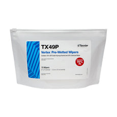 Texwipe VERTEX High Sorption Prewet Wiper 9" x 9"  70% IPA, 300 wipers/Cs - TX49P