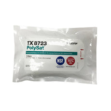 Texwipe PolySat 6" x 11" pre-wetted with 70% IPA. Peel-n-reseal packaging, 1800 wipers/Cs - TX8723