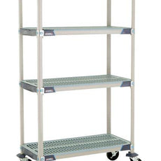 MetroMax i X336BGX3 4-Shelf Mobile Industrial Plastic Shelving Cart, Open Grid Shelves, 18" x 36" x 67.3125"