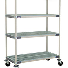 MetroMax i X556BGX3 4-Shelf Industrial Plastic Shelving Mobile Cart, Open Grid Shelves, 24" x 48" x 67.3125"