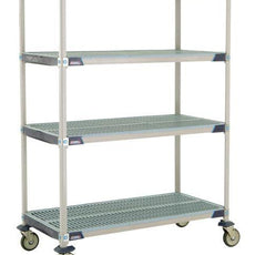 MetroMax i X556EGX3 4-Shelf Industrial Plastic Shelving Mobile Cart, Open Grid Shelves, 24" x 48" x 67.3125"